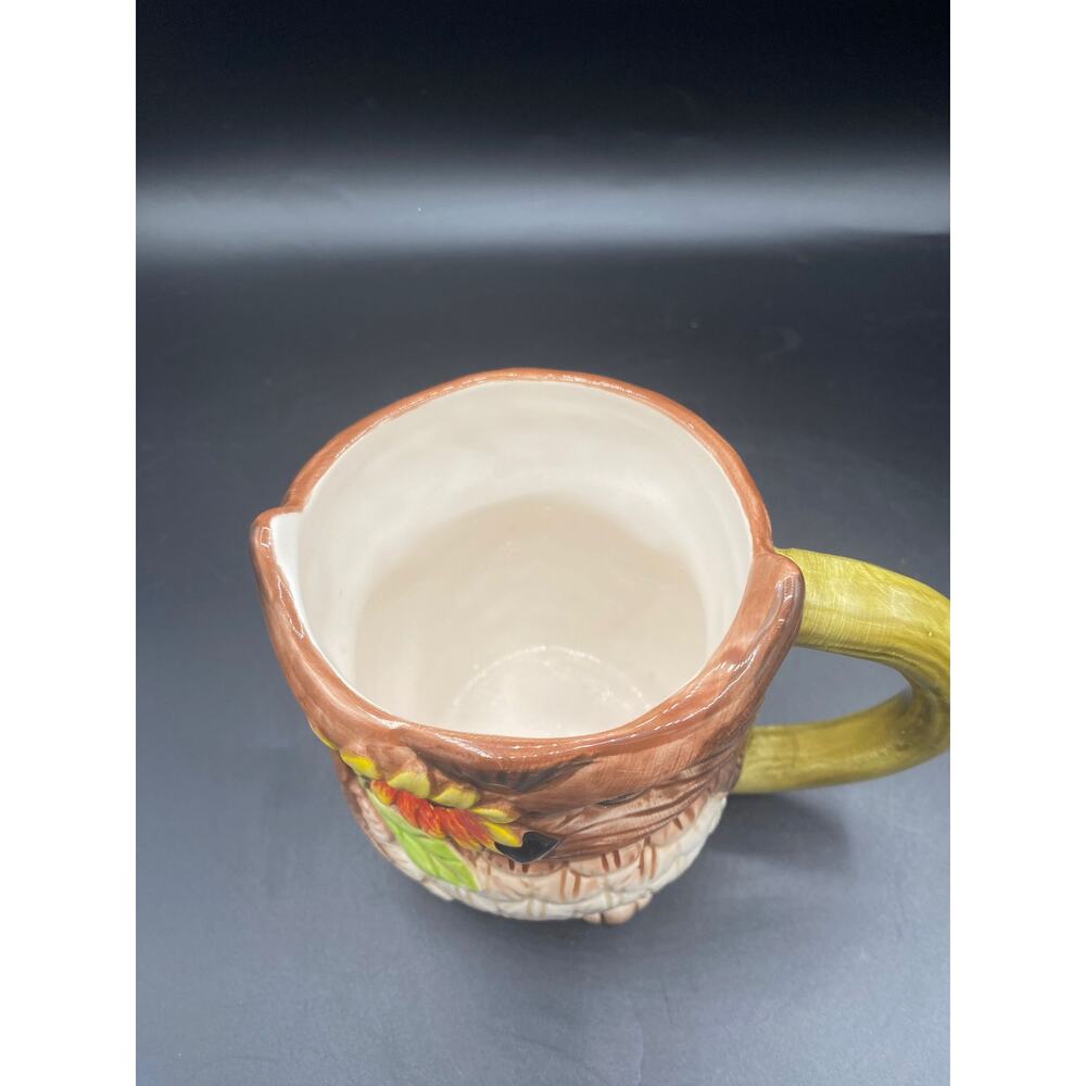 Vintage PIER 1 ONE Hand Painted 3D OWL Mug Coffee Cup dolomite - Picture 4 of 4